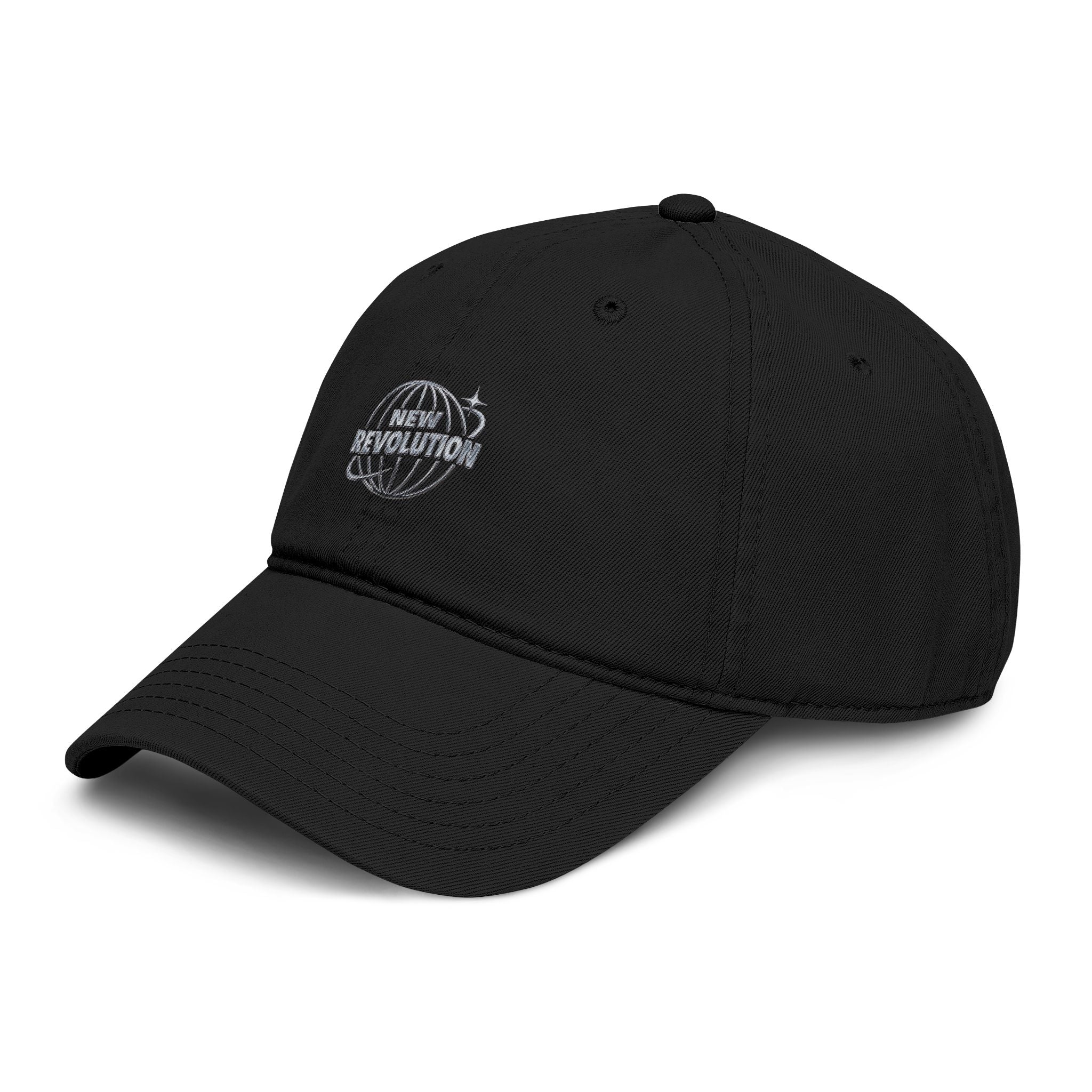 Washed Baseball Cap with Embroidered Globe "Wander" Logo