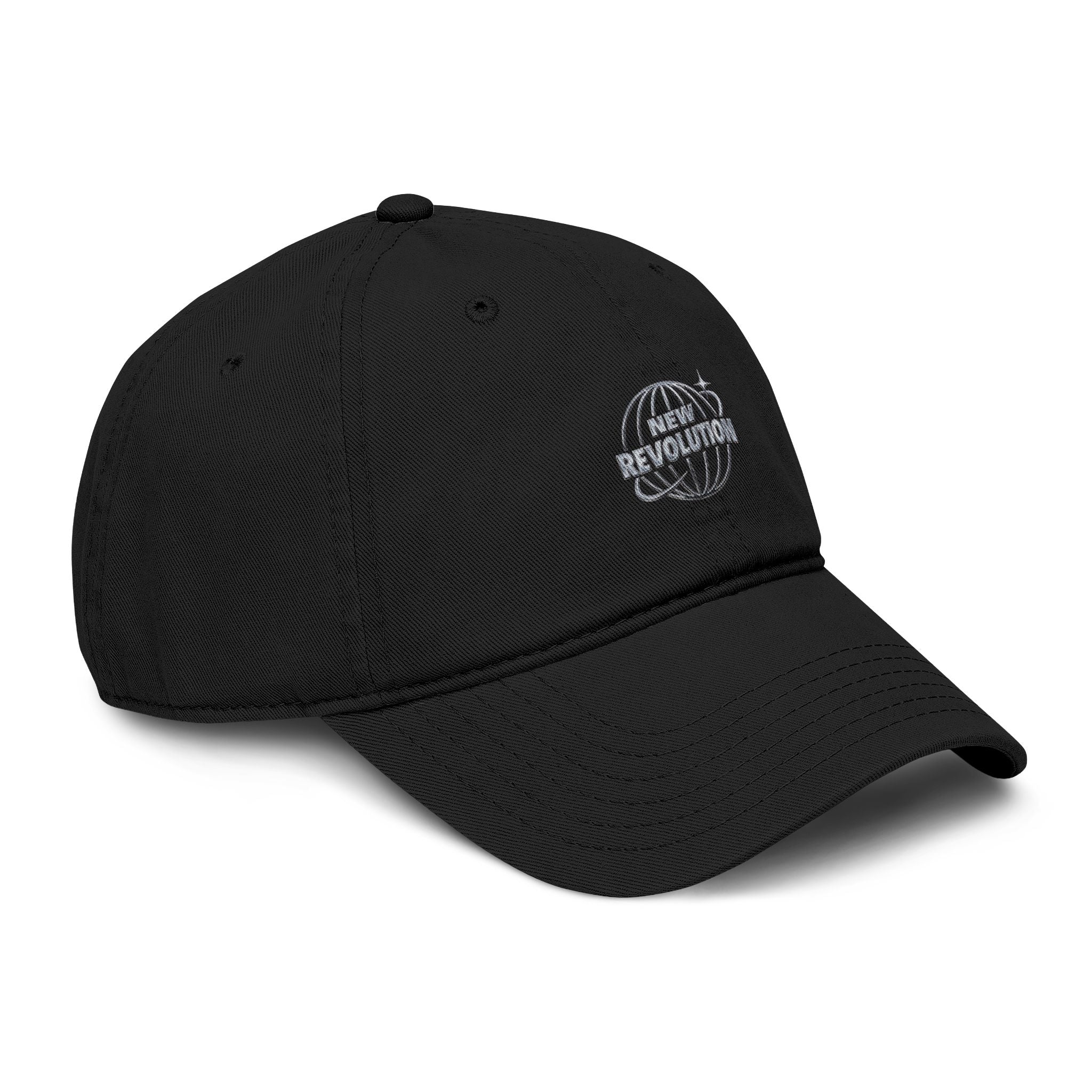 Washed Baseball Cap with Embroidered Globe "Wander" Logo