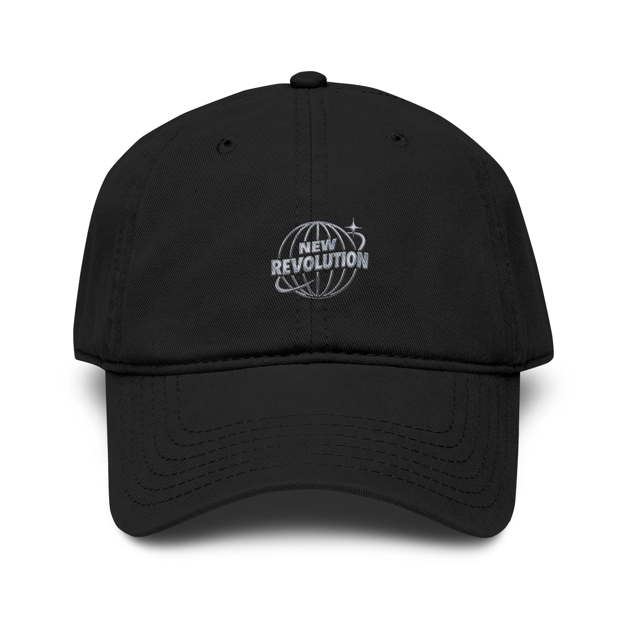 Washed Baseball Cap with Embroidered Globe "Wander" Logo